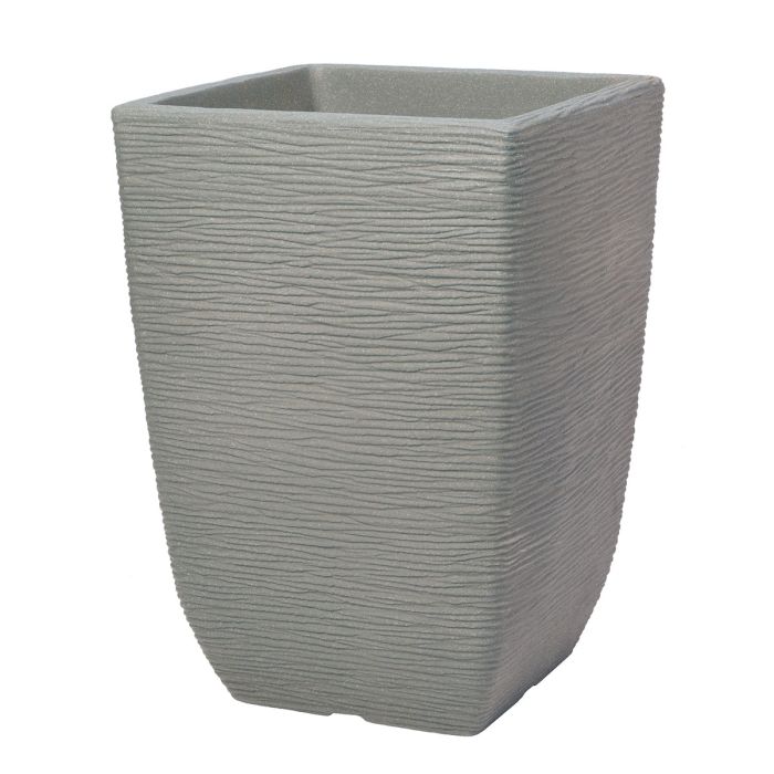 Stewart Plastics Cotswold Planter Tall Square Limestone Grey 33cm