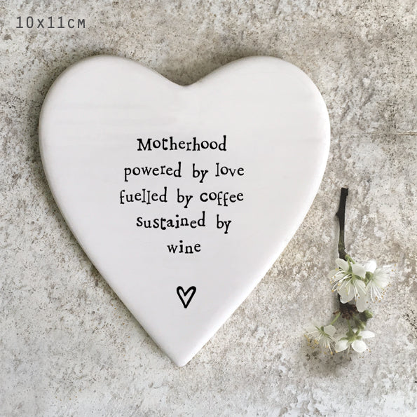 East of India Porcelain Coaster "Motherhood Powered By Love"