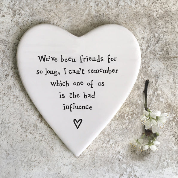 East of India Porcelain Coaster "Bad Influence"