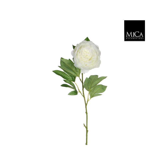 Mica Artificial Peony Stem Cream 76cm