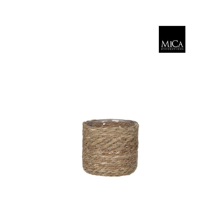 Mica Atlantic Seagrass Plant Basket Light Brown 14cm