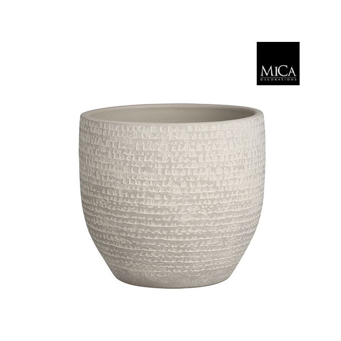 Mica Carrie Pot Round Light Grey