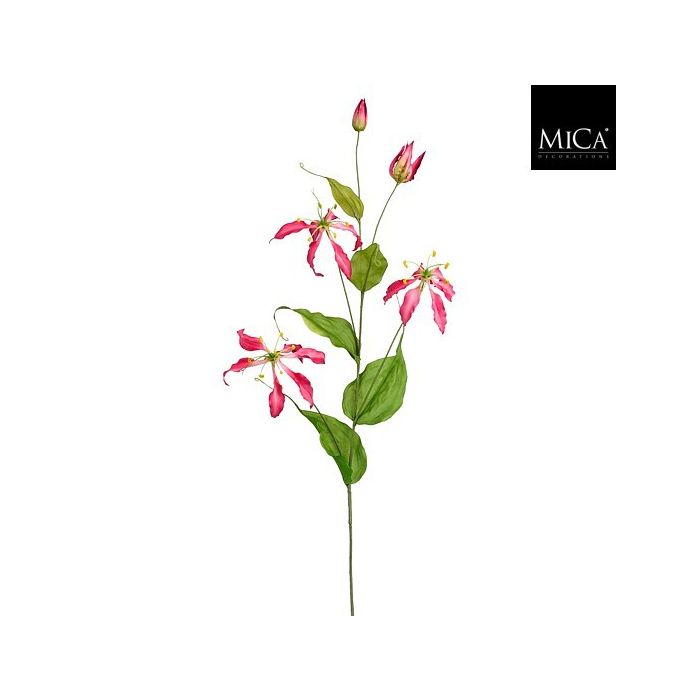 Mica Artificial Gloriosa Stem Dark Pink 113cm
