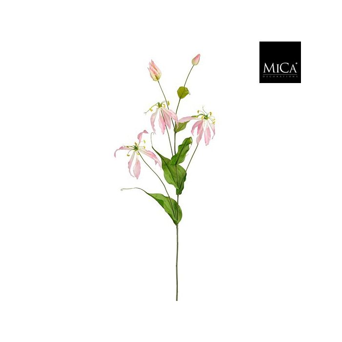 Mica Artificial Gloriosa Stem Light Pink 113cm