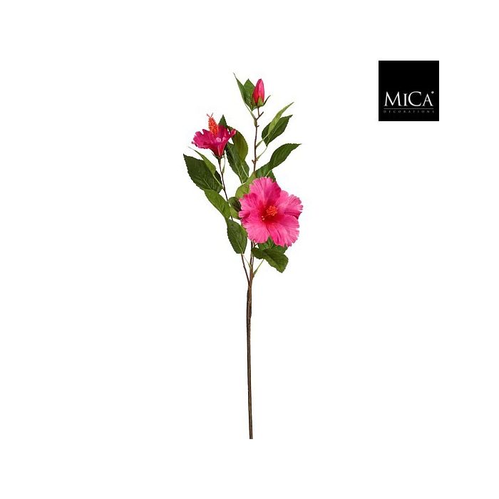 Mica Artificial Hibiscus Stem Dark Pink 74cm