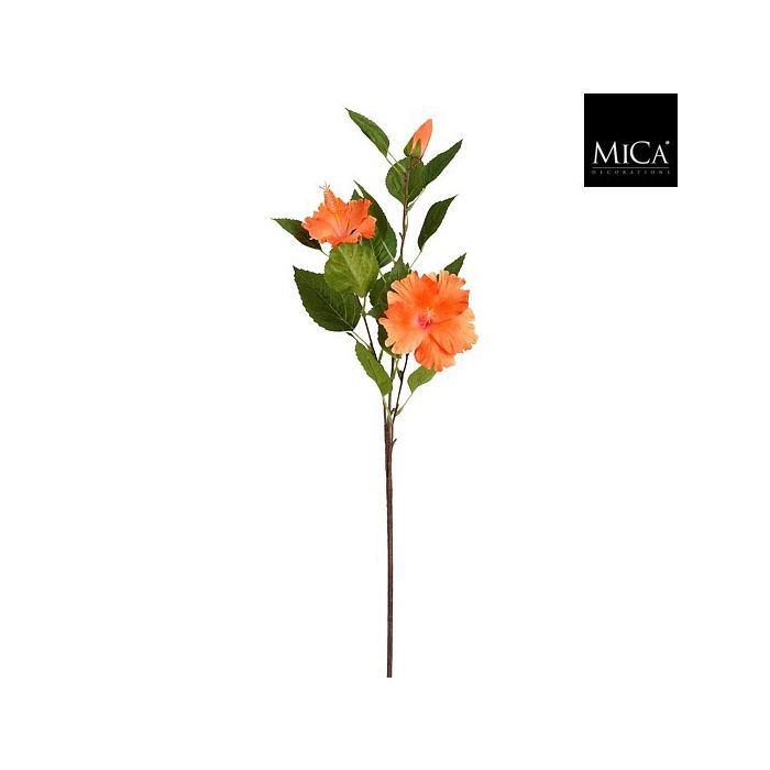 Mica Artificial Hibiscus Stem Peach 74cm