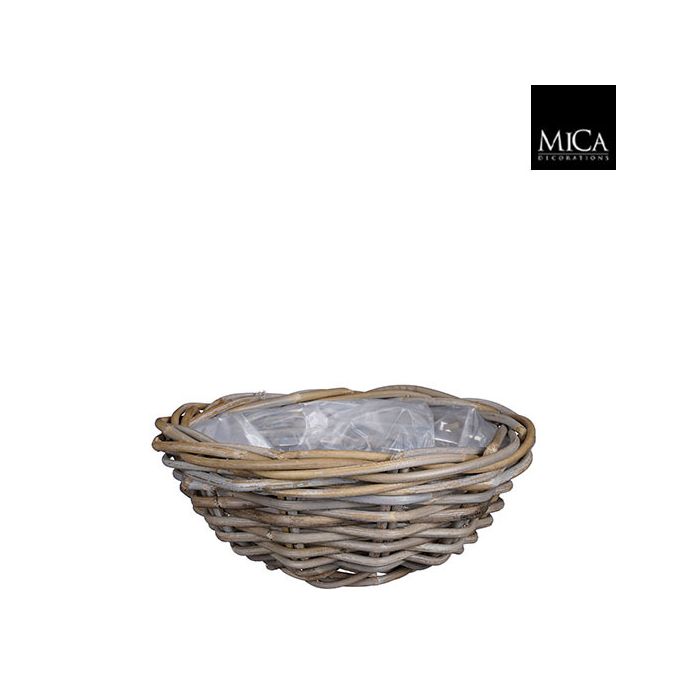 Marcia Woven Basket Round Grey