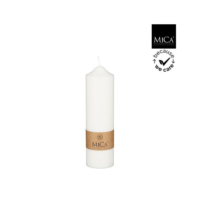 Mica Pilar Candle Stearin White 25cm