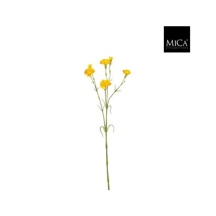 Mica Artificial Carnation Stem Yellow 66cm