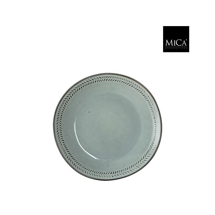 Mica Racco Stoneware Breakfast Plate Light Grey