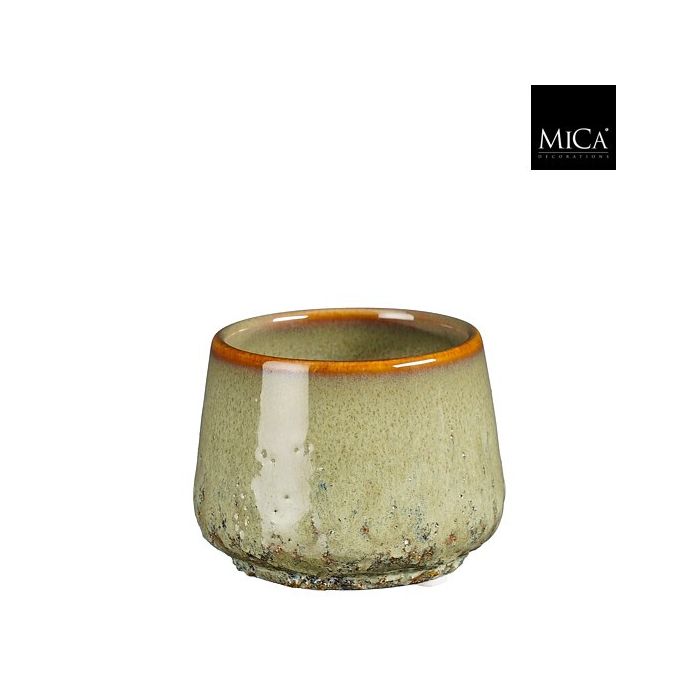 Mica Mylo Ceramic Round Pot Light Green 7cm