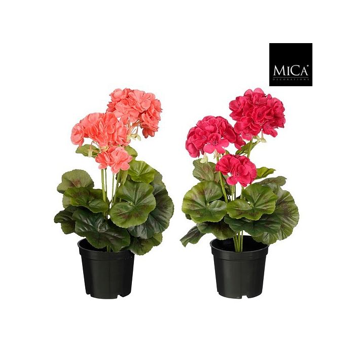 Mica Artificial Geranium In Pot 31cm