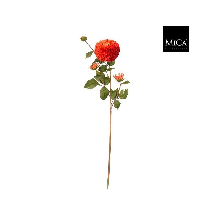 Mica Artificial Dahlia Stem Orange Real Touch 78cm