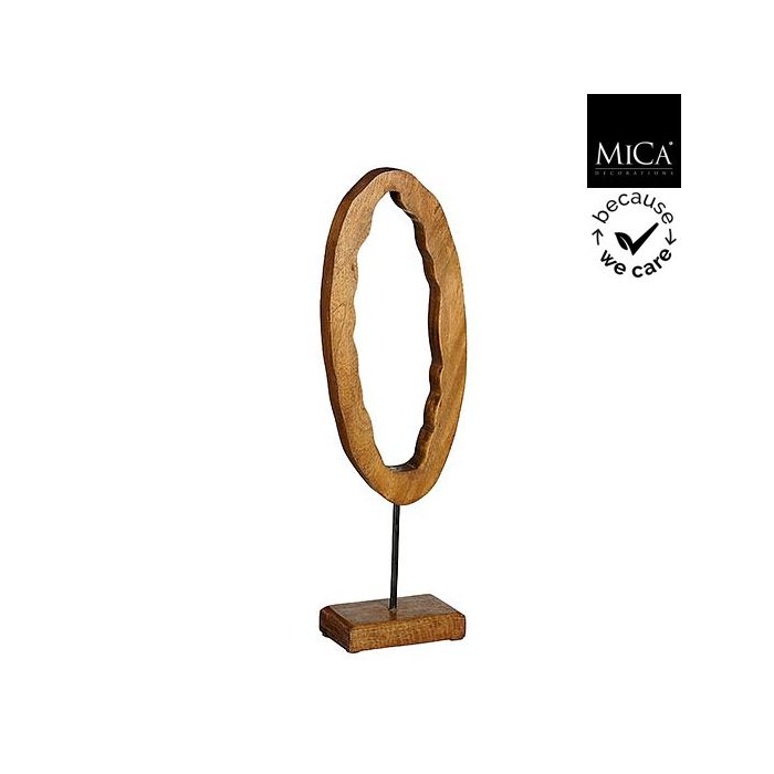 Mica Perla Mango Wood Oval Decor 41cm