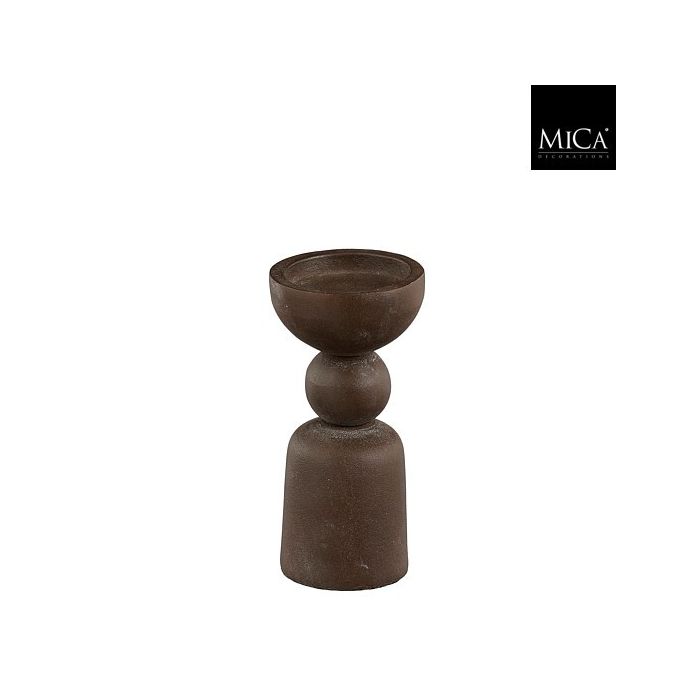 Astana Candleholder Brown White Wash