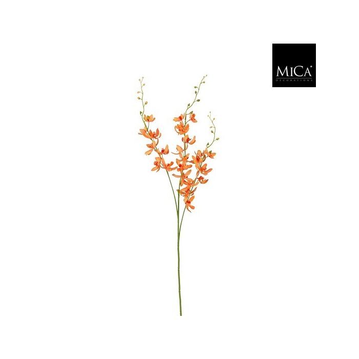 Mica Artificial Orchid Stem Orange 95cm