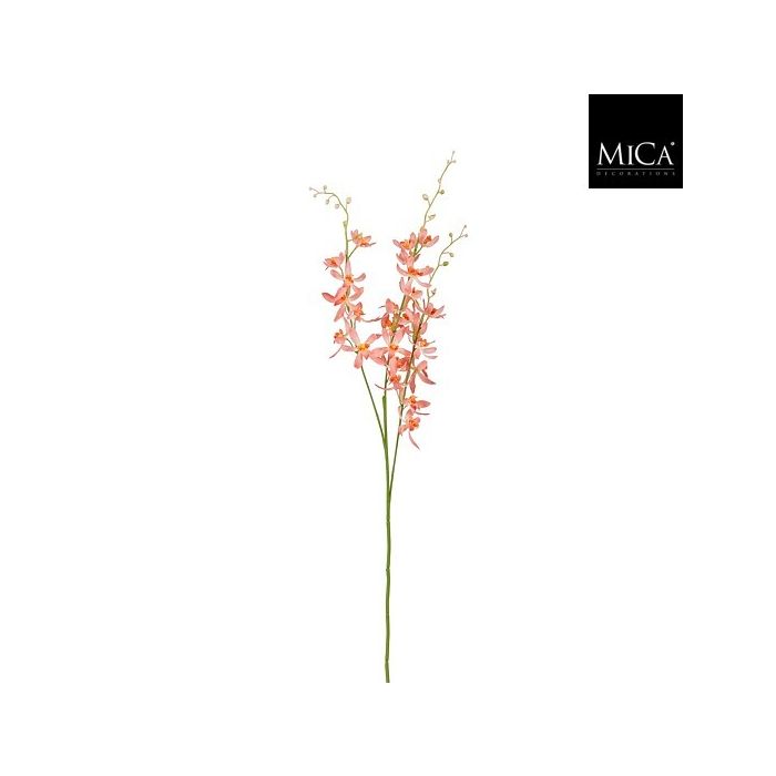 Mica Artificial Orchid Stem Salmon 95cm
