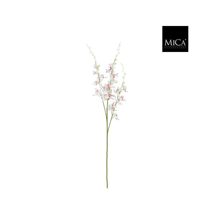 Mica Artificial Orchid Stem White 95cm