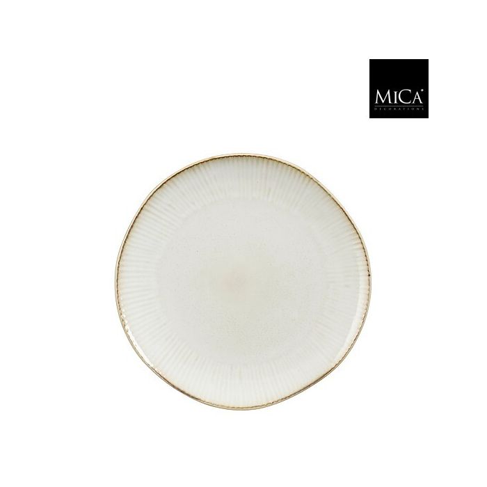Mica Nusa Stoneware Breakfast Plate Off White