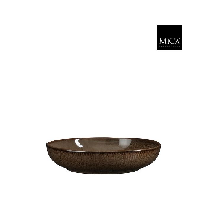 Mica Nusa Stoneware Pasta Plate Brown