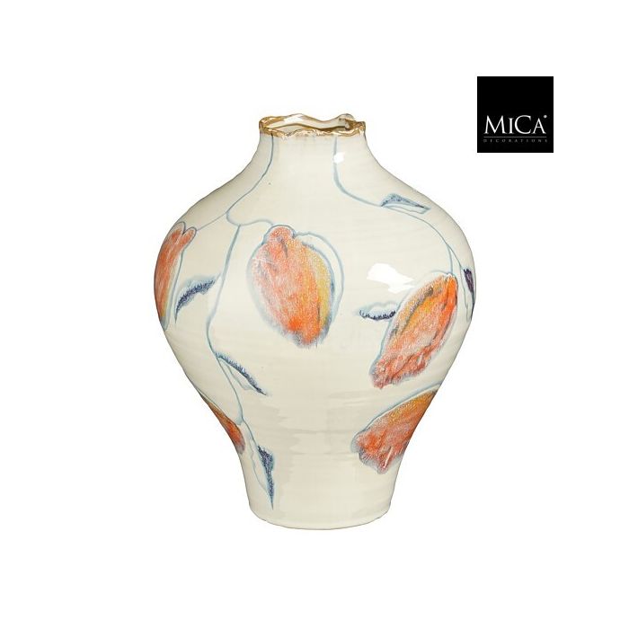 Mica Liana Stoneware Floral Vase Cream 32cm