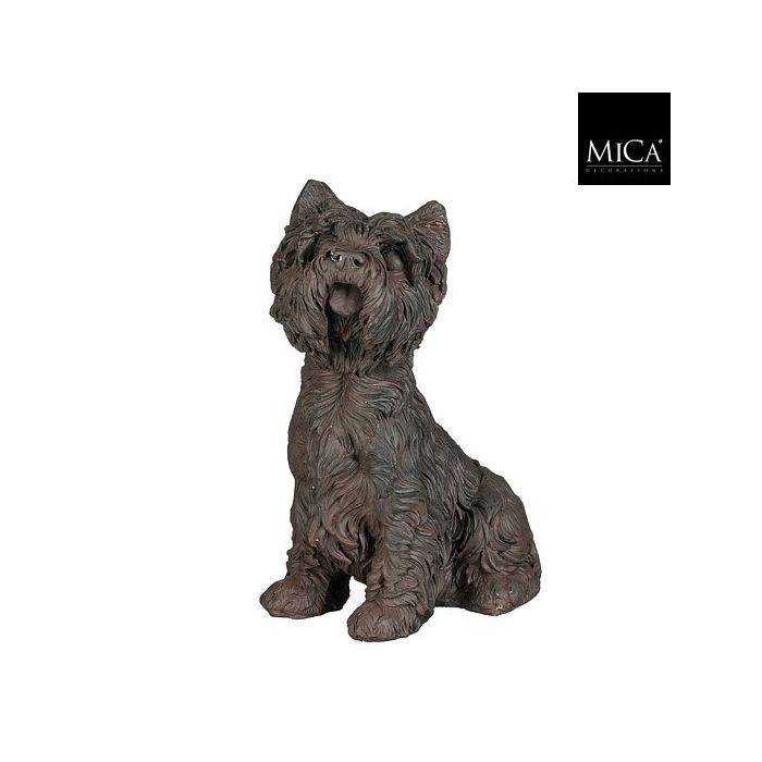 Mica Yorkshire Terrier Sculpture Dark Grey 34cm