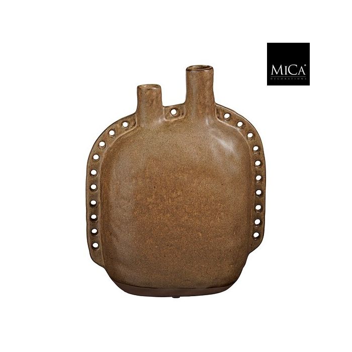 Mica Dila Double Vase Dark Brown 28cm