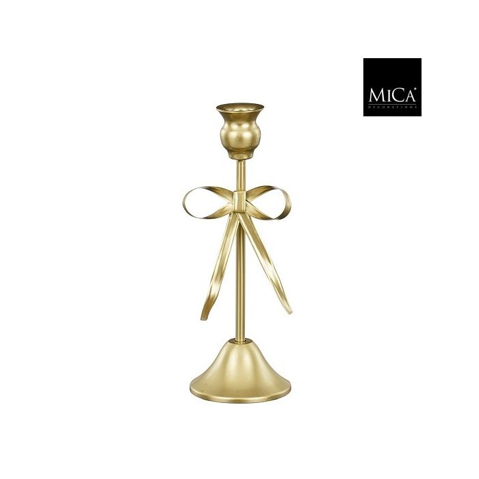 Mica Candleholder Bow Gold 25 x 9cm