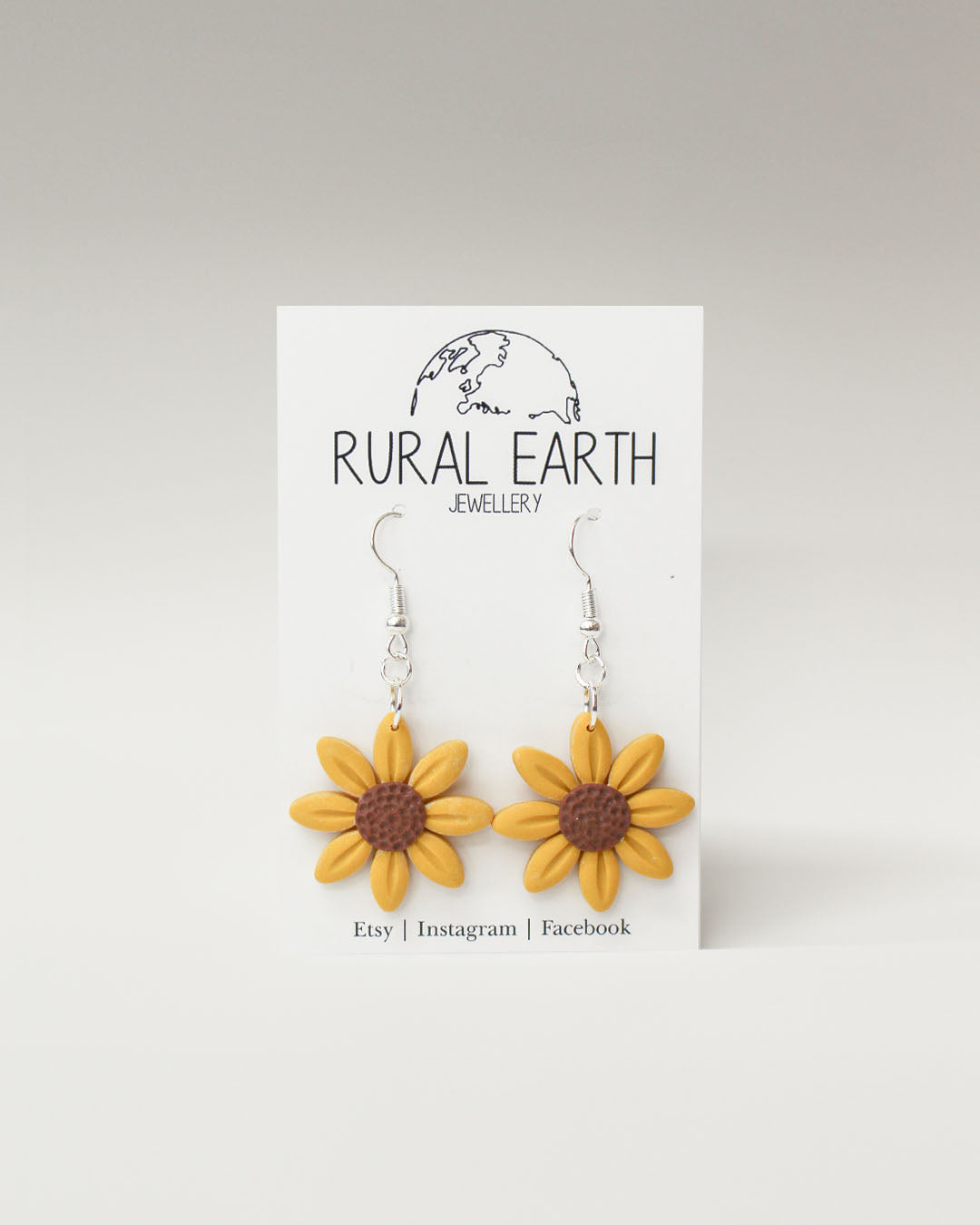 Rural Earth Large Sunflower Drop Earrings