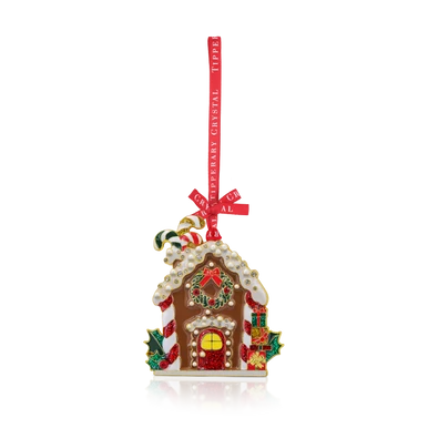 Tipperary Sparkle Gingerbread House With Wreath Decoration