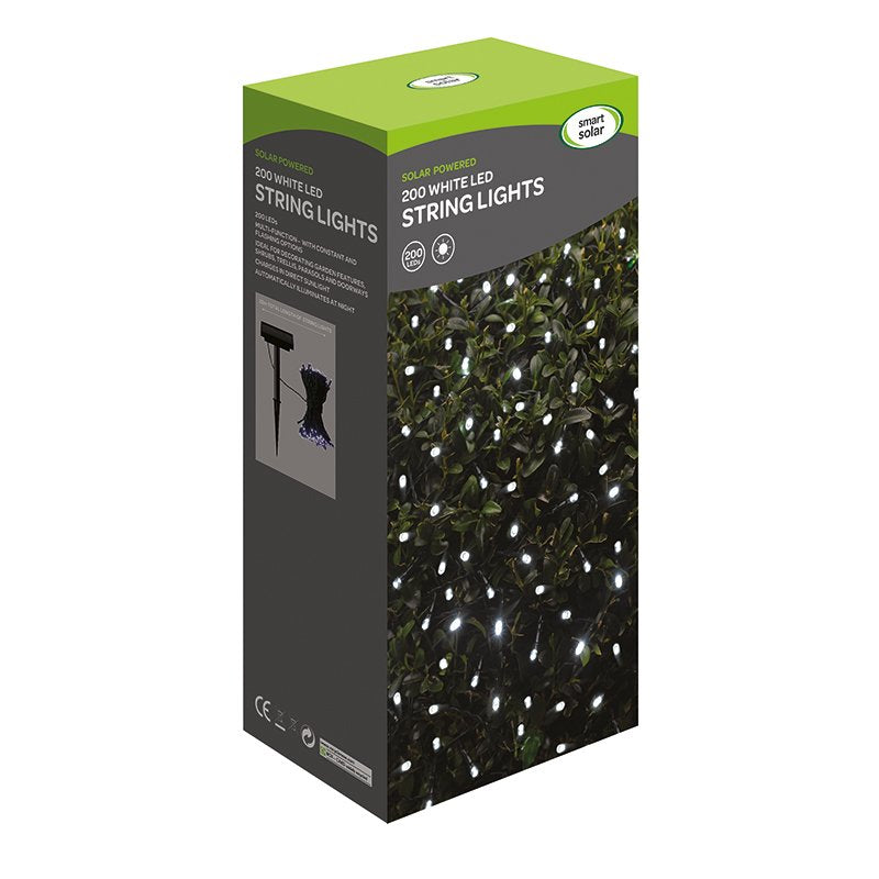 Smart Garden 200 Solar Strings Cool White String Lights