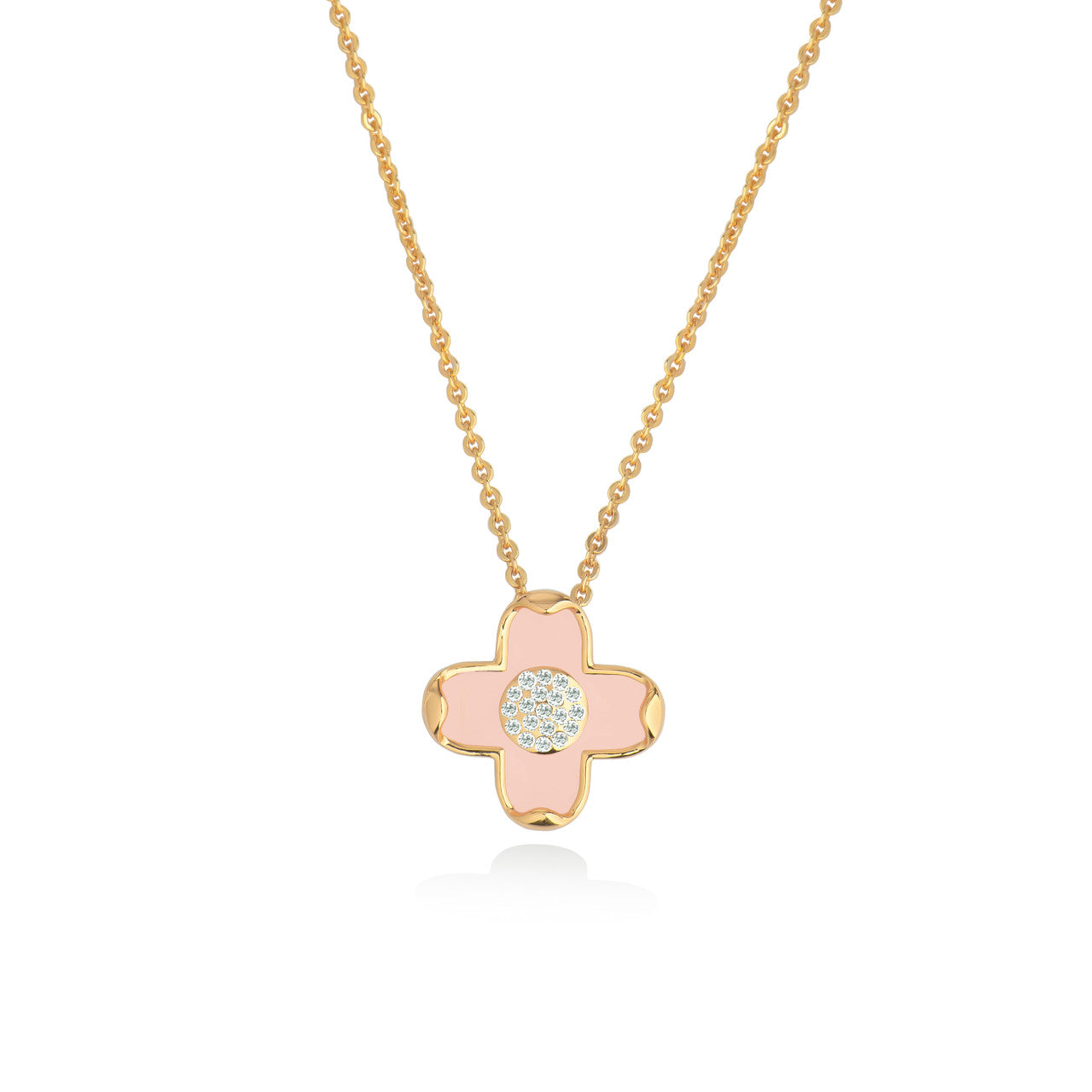 Tipperary Le Fleur Collection Pink & Cubic Zirconia Pendant Yellow