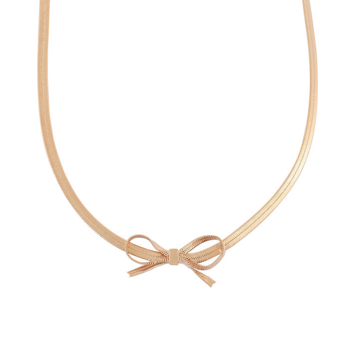 Tipperary Crystal Bow - Slinky Gold Necklace