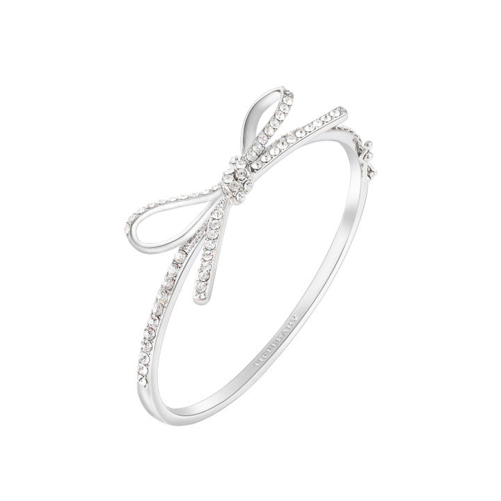 Tipperary Crystal Bow - Bangle Crystal Zirconia Inset Silver (Bb04618)