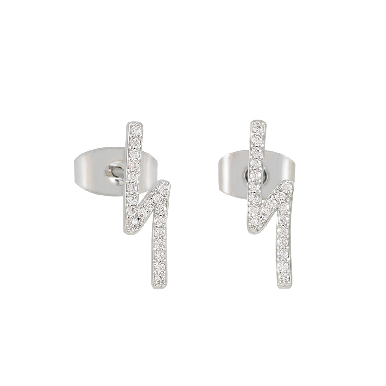 Tipperary Crystal Lightning - Stud Earring With Cubic Zirconia Silver