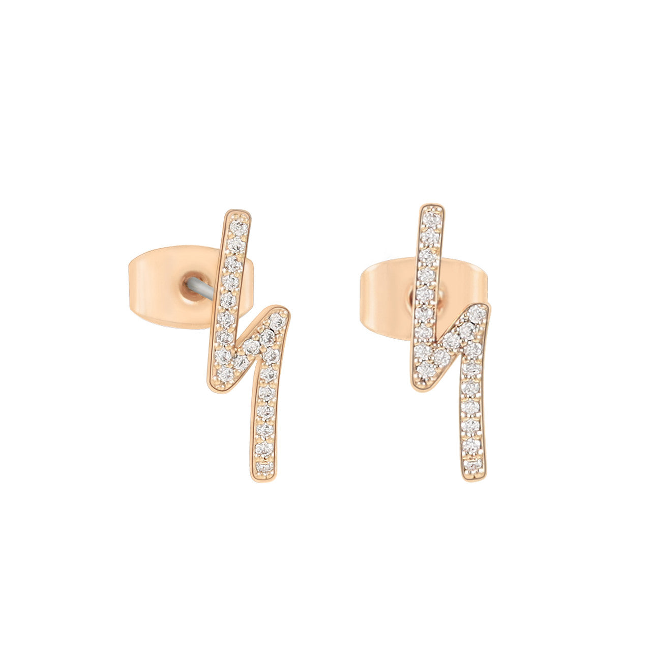 Tipperary Crystal Lightning - Stud Earring With Cubic Zirconia Gold