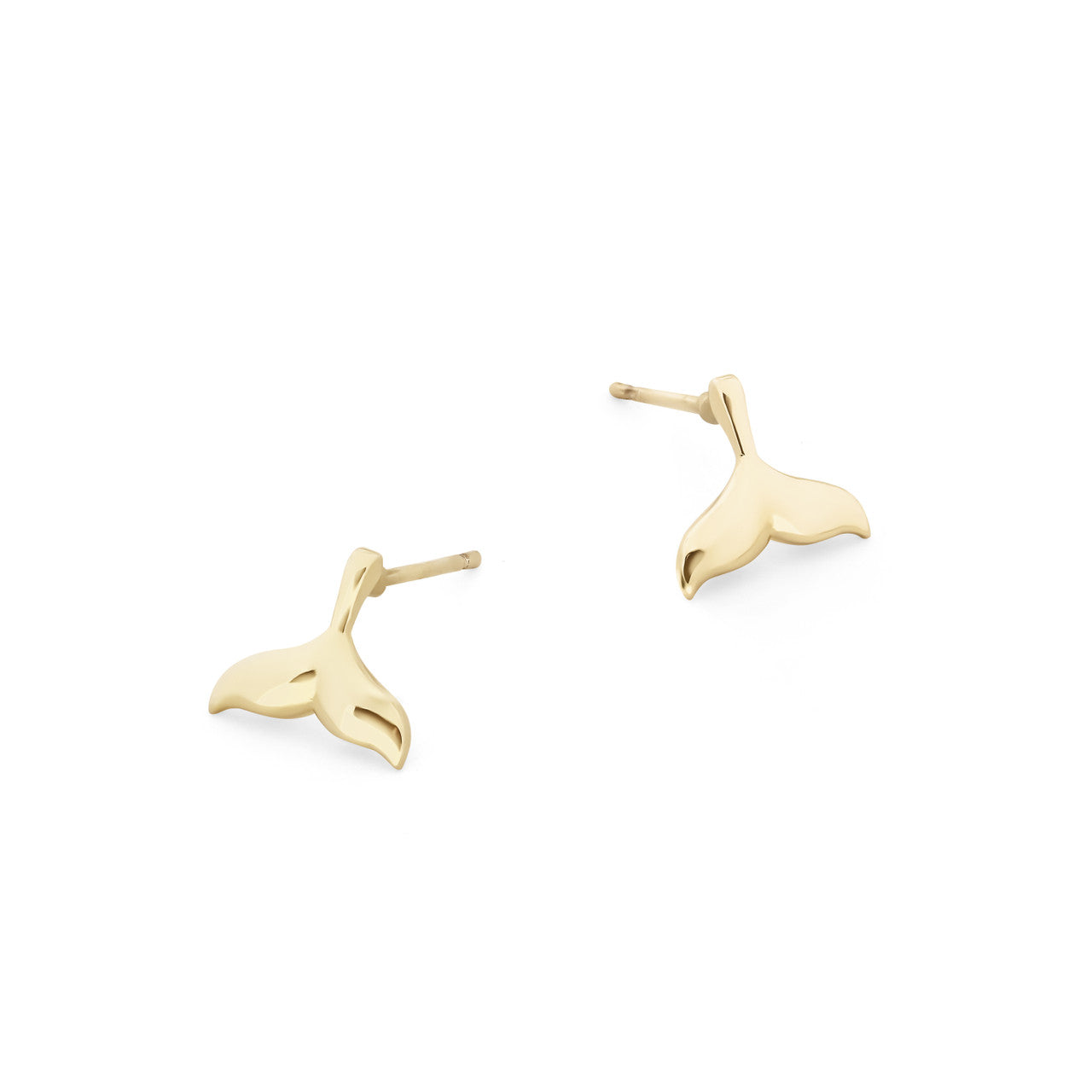 Tipperary Crystal Under The Sea - Whale Tail Stud Earrings Gold