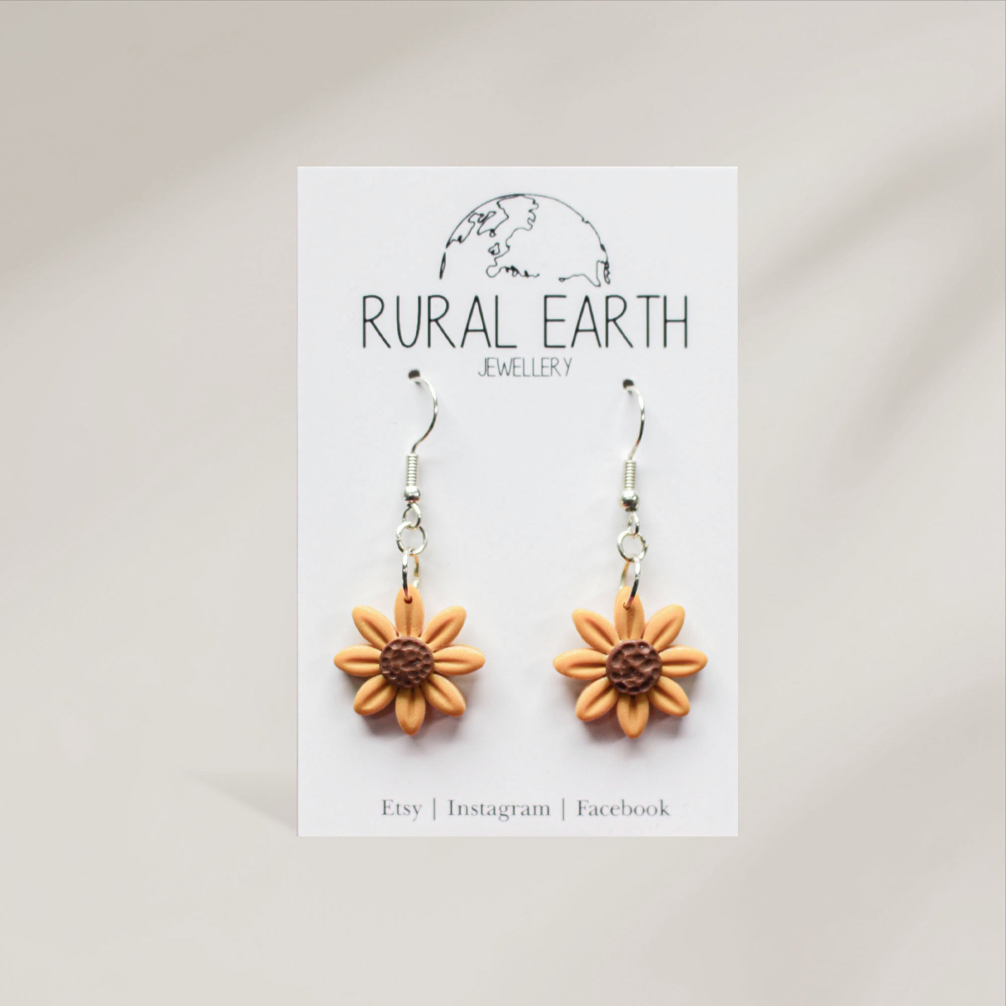 Rural Earth Medium Sunflower Drop Earrings