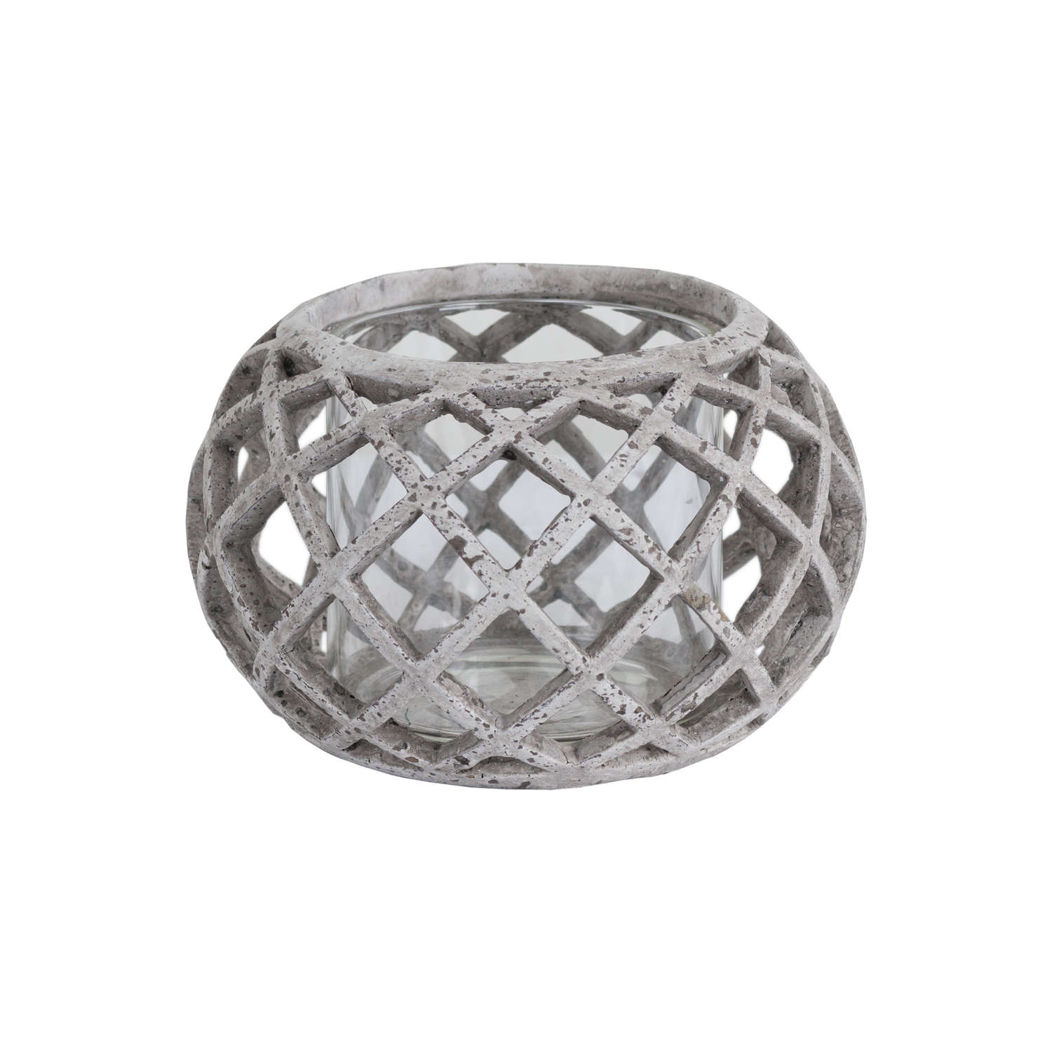 Hill Interiors Large Conical Ceramic Lattice Hurricane Lantern