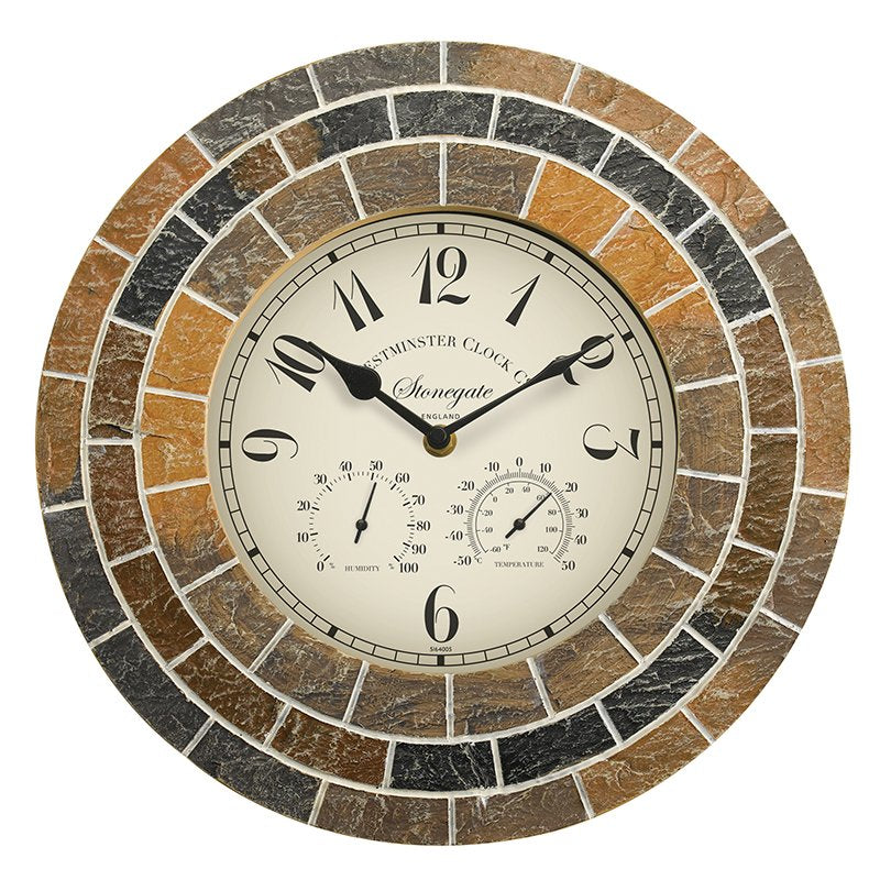 Smart Garden Stonegate Mosaic Clock 14"