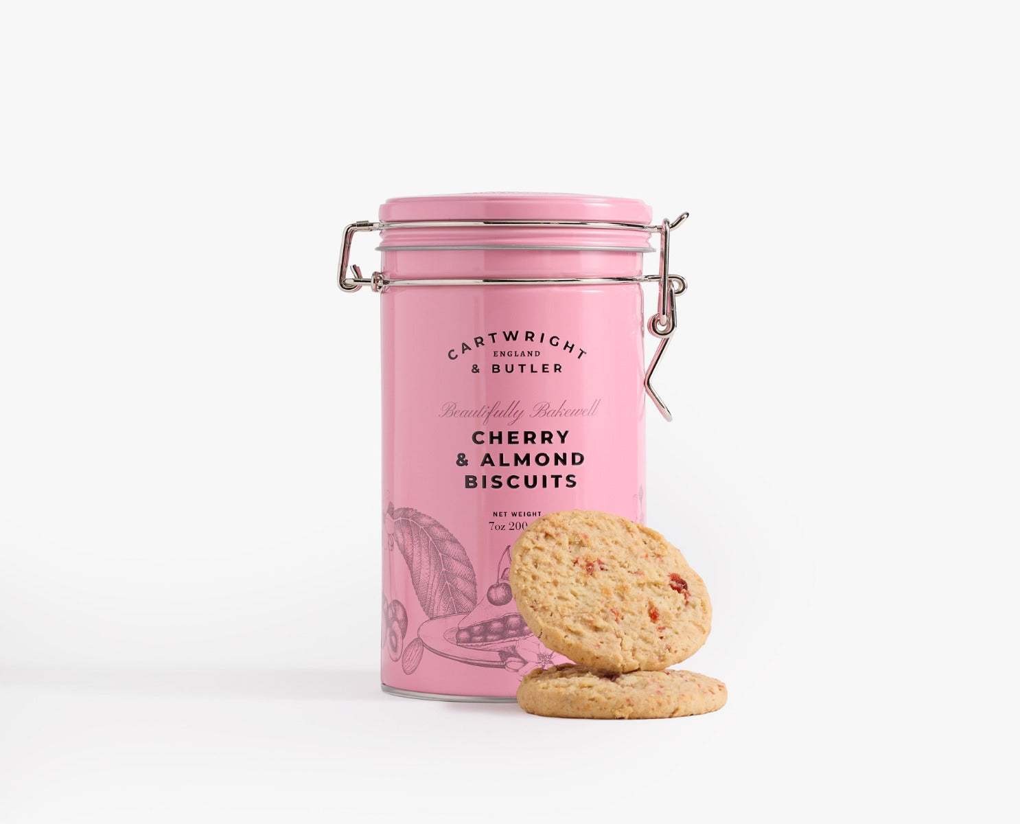 Cartwright & Butler Cherry & Almond Biscuits in Tin 200g