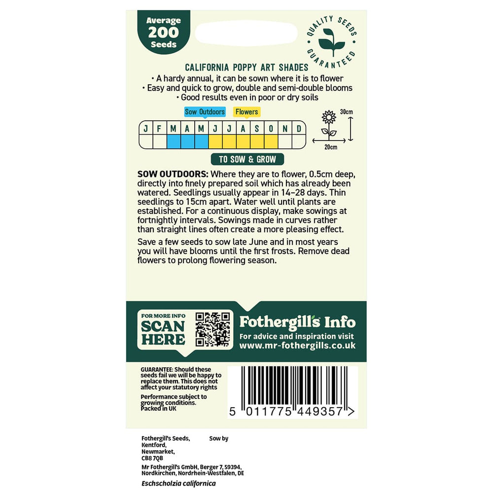 Mr Fothergills Oh Sow Simple California Poppy Mix