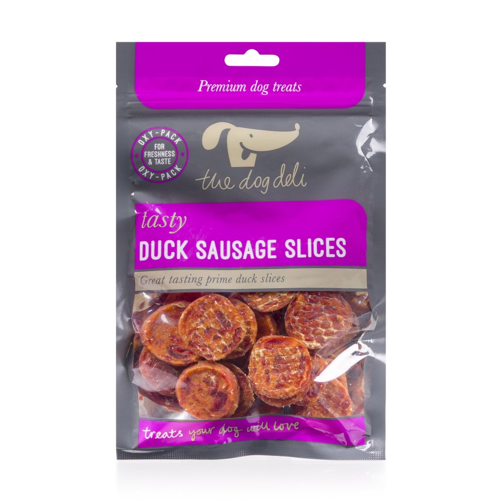 Petface Dog Deli Duck Sausage Slices Dog Treats 100g