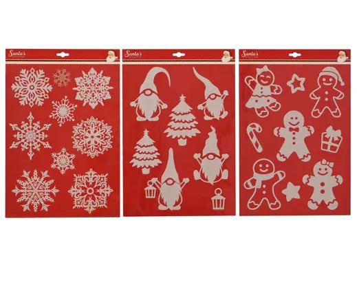 Decoris Window Decoration Decals W.28.5cm x H.40cm Single Pack Assorted
