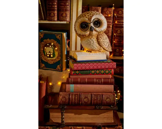 Lumineo Illuminated LED Owl Indoor Brown & Warm White 18cm x 21.5cm x 24.5cm