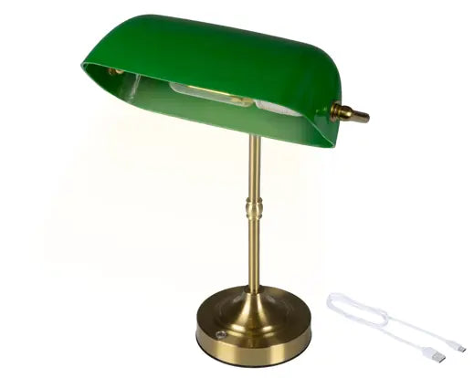 Lumineo Iron Banker LED Lamp Green & Warm White 37cm