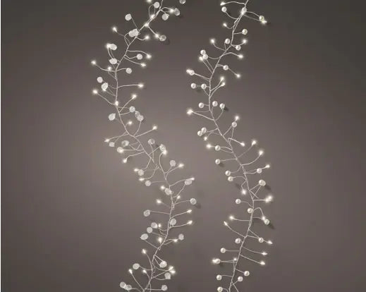 Lumineo Micro Wire Cluster String Lights with Crystals Warm White Indoor 100 LED 120cm