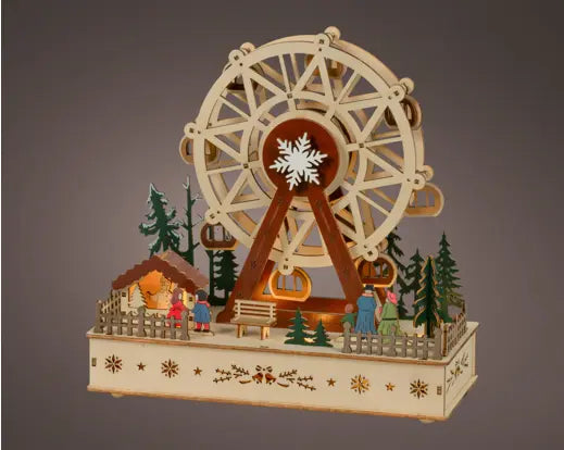 Lumineo Ferris Wheel Wooden Model Light Up LED 28cm