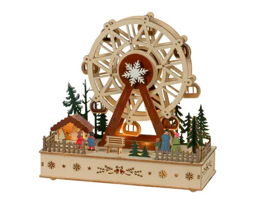 Lumineo Ferris Wheel Wooden Model Light Up LED 28cm