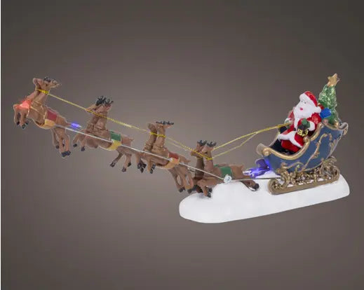 Lumineo Model Santa & Reindeer Light Up LED 33.5cm
